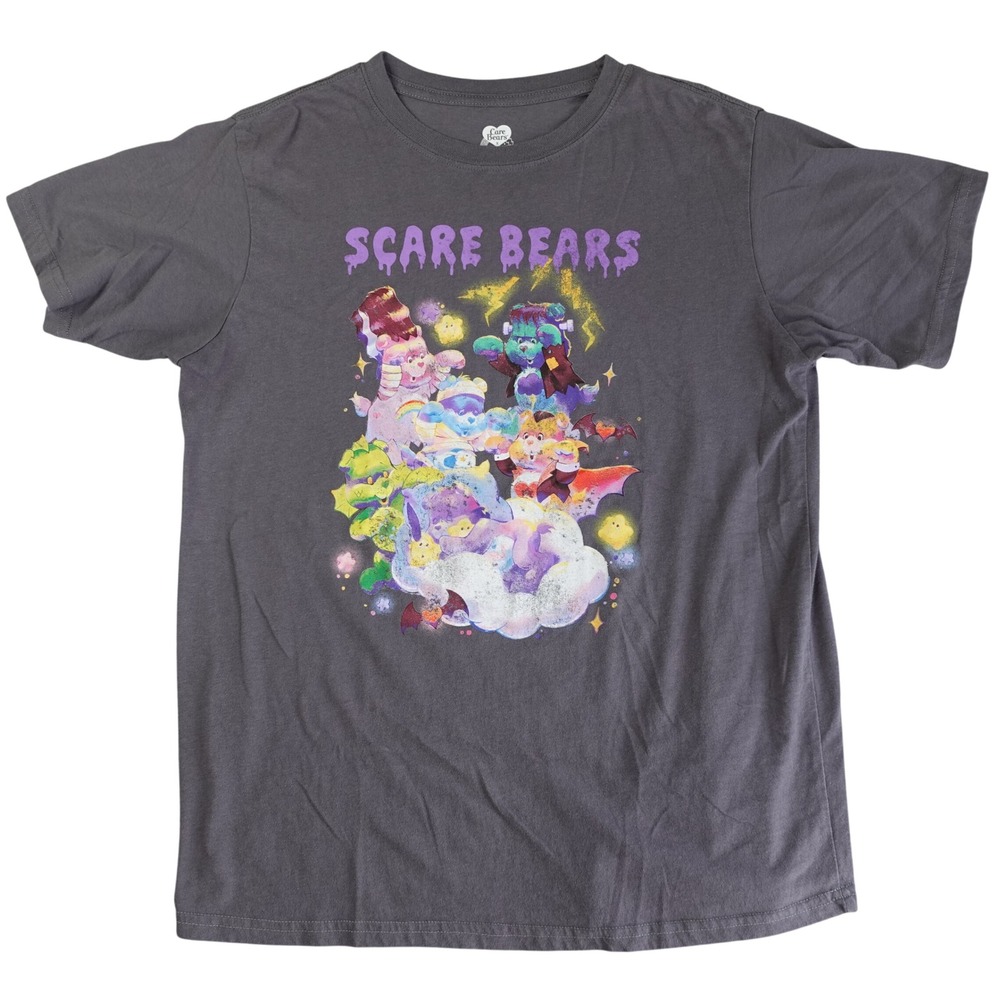 Care Bears x Universal Monsters T-Shirt L Gray Scare Bears Frankenstein Tee